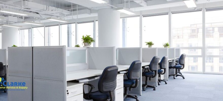 An office cleaned to avoid the cost of not having commercial cleaning services