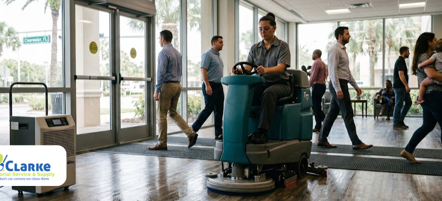 High-Traffic Floor Maintenance Team